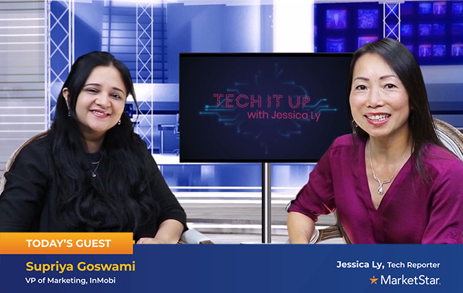 Supriyaa Goswami in conversation with interviewer Jessica Ly on the Tech It Up set