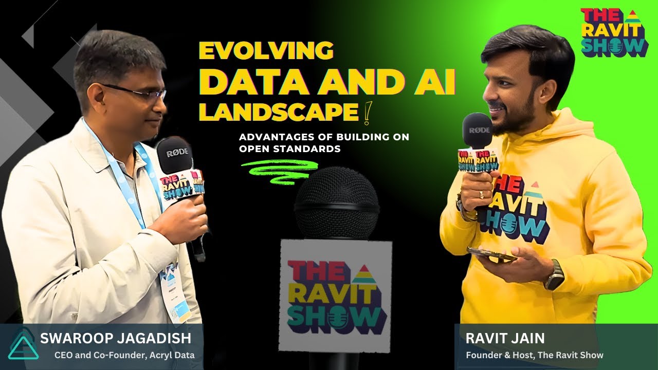 Interview artwork showing Swaroop Jagadish on the left speaking with Ravit Jain at Snowflake Summit 2024