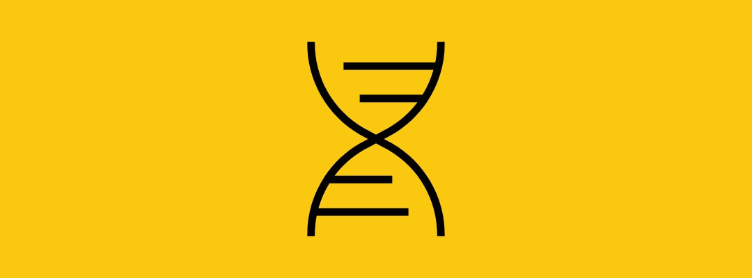 Black DNA helix illustration on yellow, used for the Symphony Health and dentsu health rare disease case study