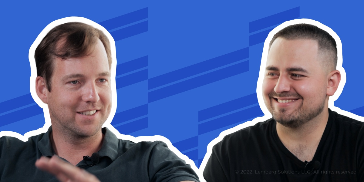 Oleg Chemerys, left, and Taco Potze, right, in Lemberg Solutions’ interview press image