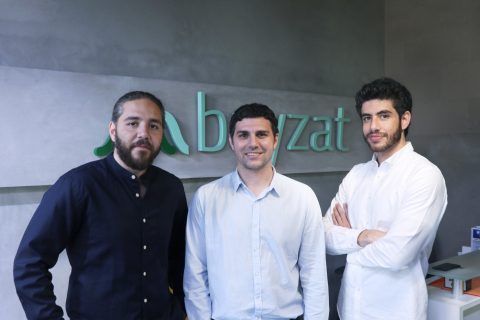Bayzat’s founding team at the office, with Talal Bayaa on the right