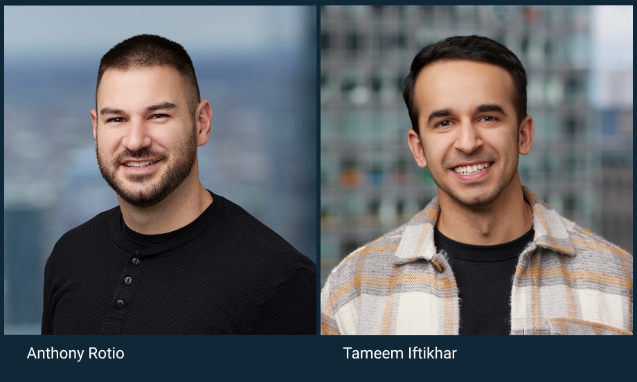 Anthony Rotio on the left and Tameem Iftikhar on the right in GrowthLoop’s co-CEO announcement