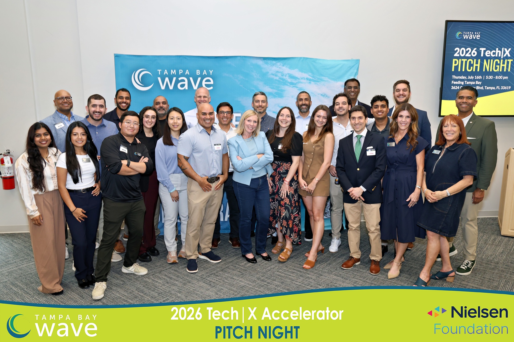 The 2026 Tech|X cohort and Tampa Bay Wave team gathered at Pitch Night