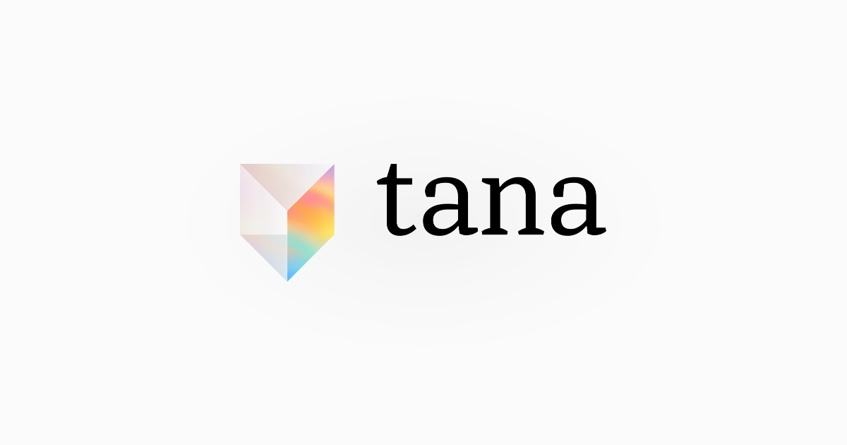 Tana logo - a prism-like symbol beside the wordmark 'tana'