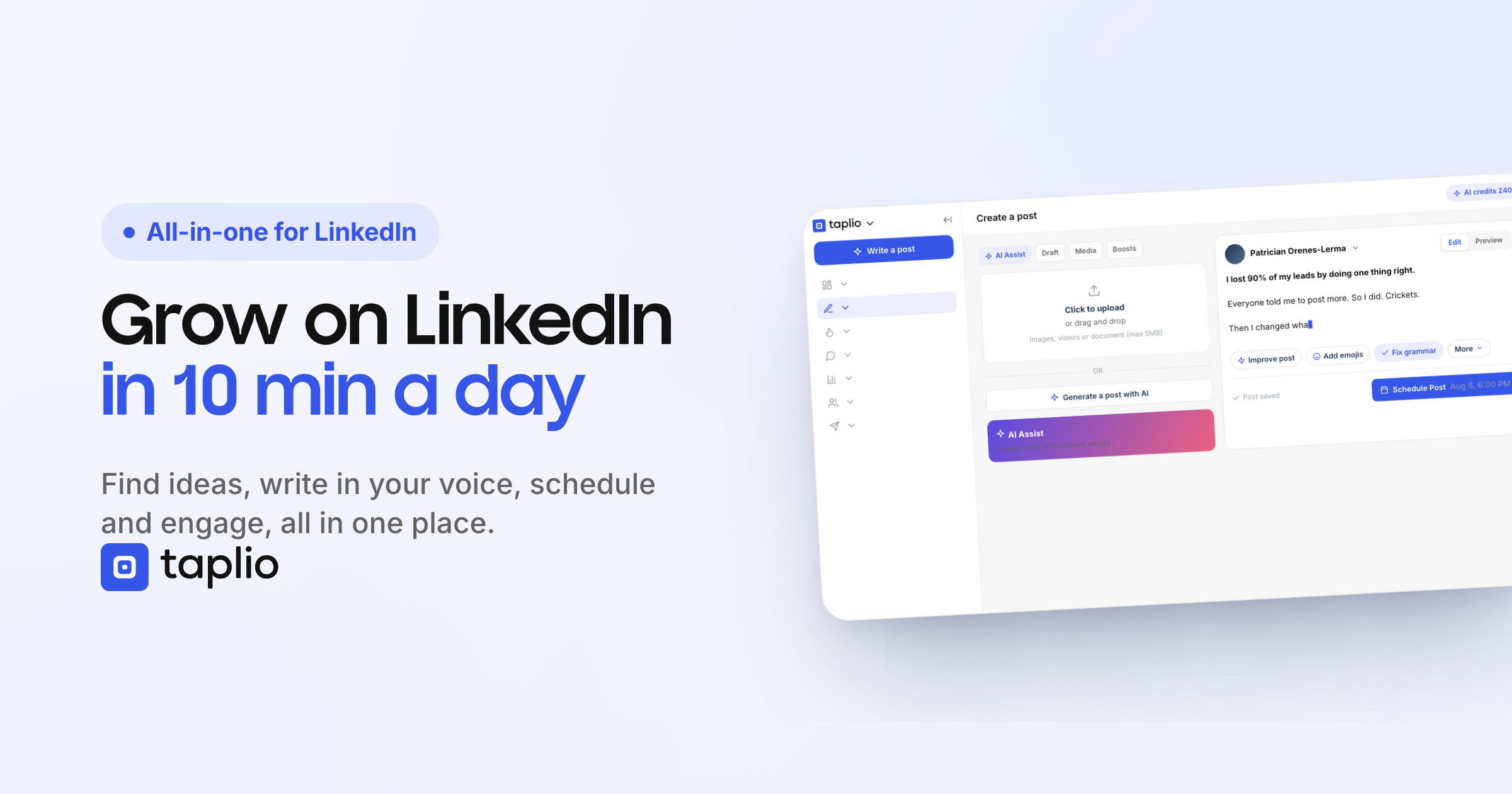 Taplio Wants Your LinkedIn Habit, Not Just Your Posts