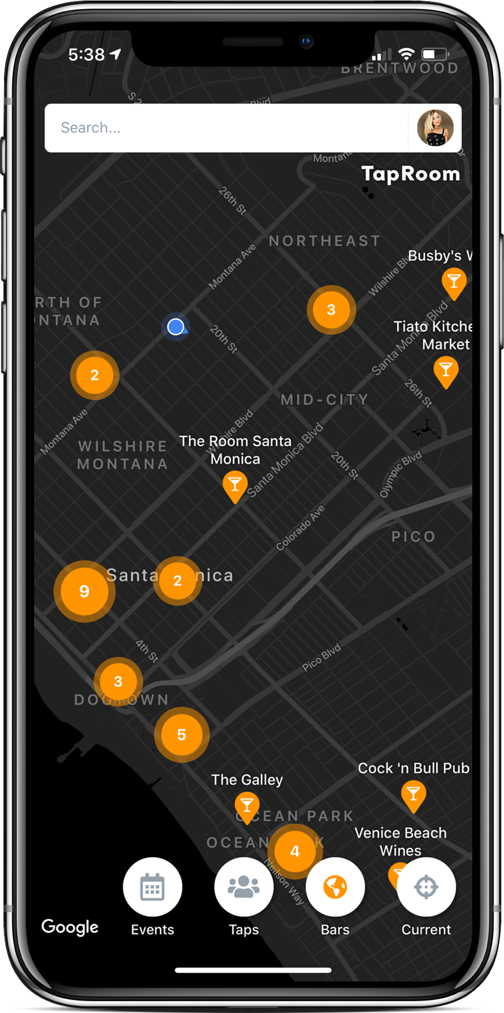 TapRoom product image showing its map interface