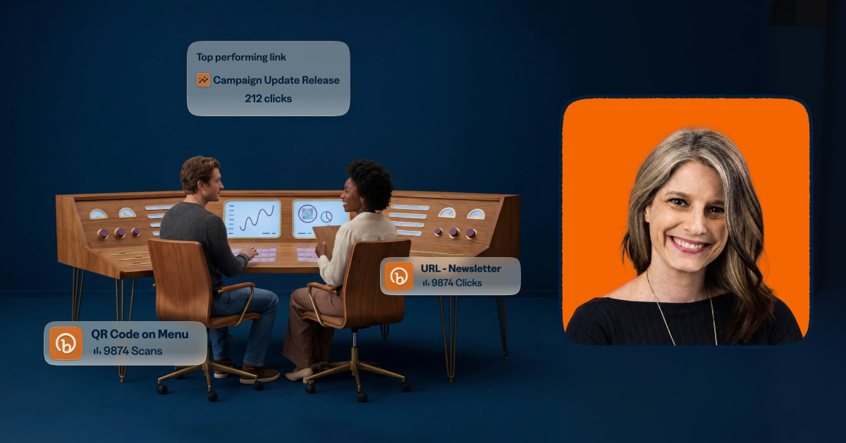 A Bitly marketing report graphic alongside Tara Robertson
