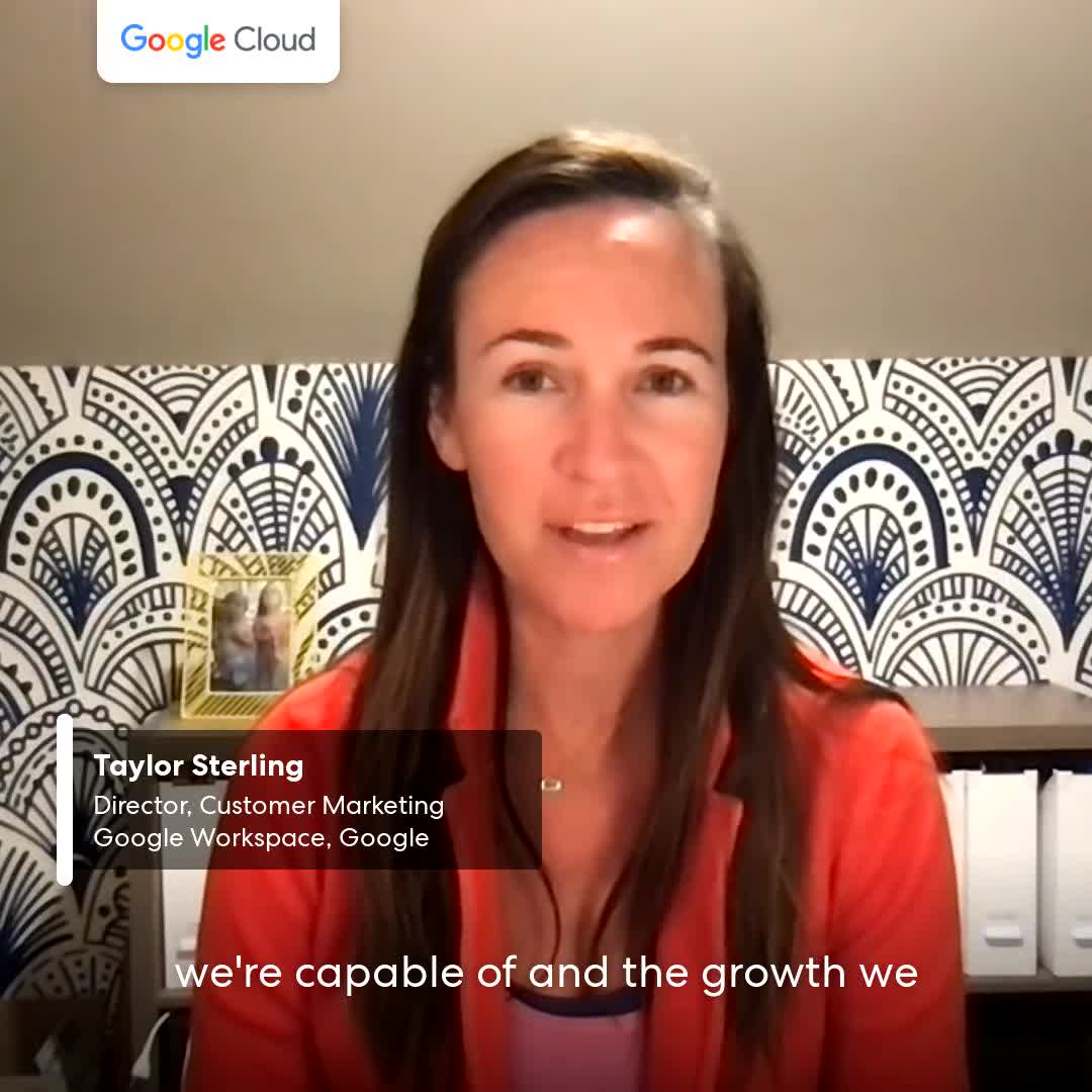 Taylor Sterling speaking in a 2021 Google Cloud video