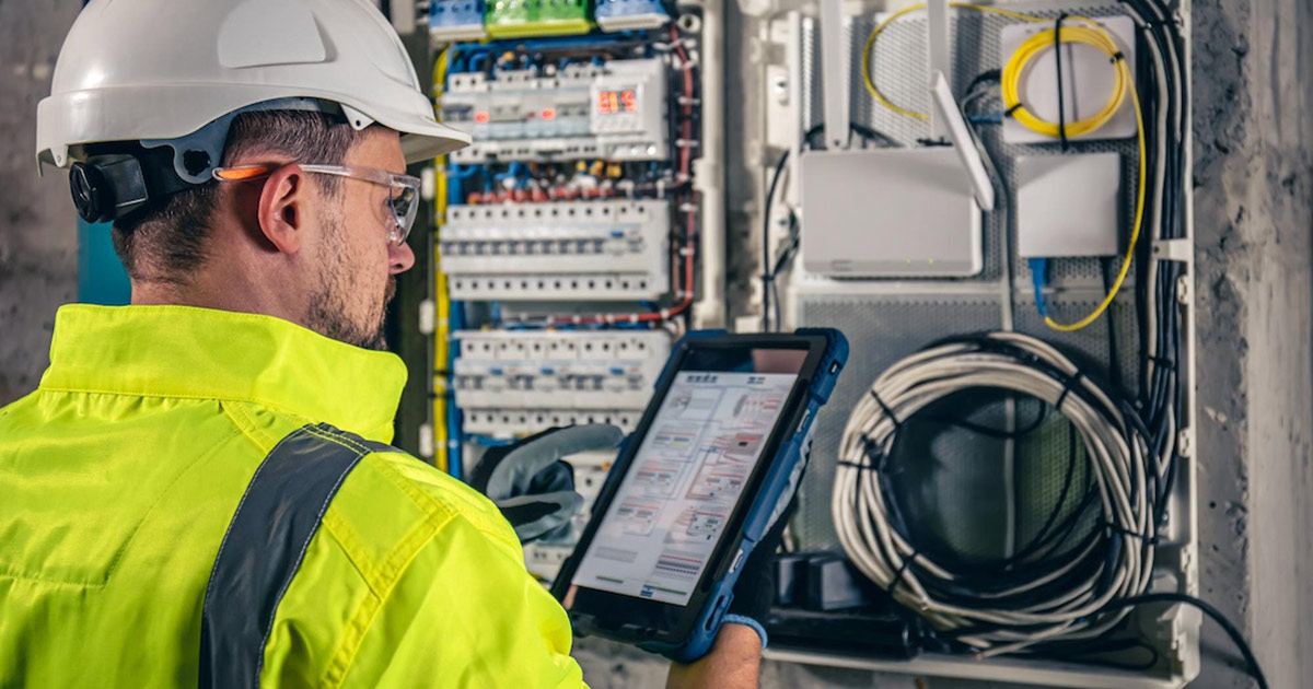 An industrial control panel inspection, pictured on TDK Ventures’ Infinite Uptime portfolio feature