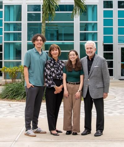 Scholarship recipients Jacob Delgado and Amanda Shenkman with TeamWork president Patti Lehrhoff and vice president John Kapelewski