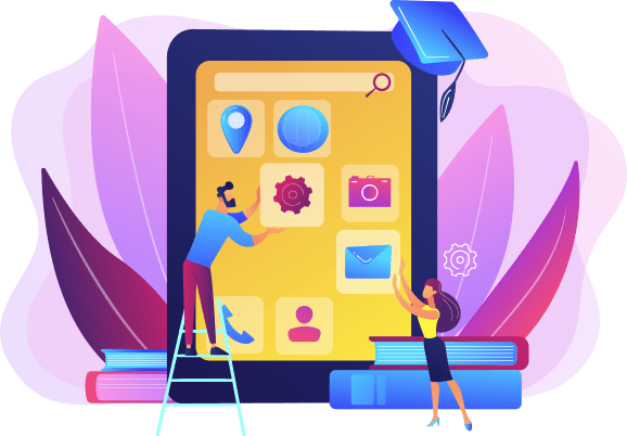 Aeiser learning platform illustration from Techno Exponent’s project case study