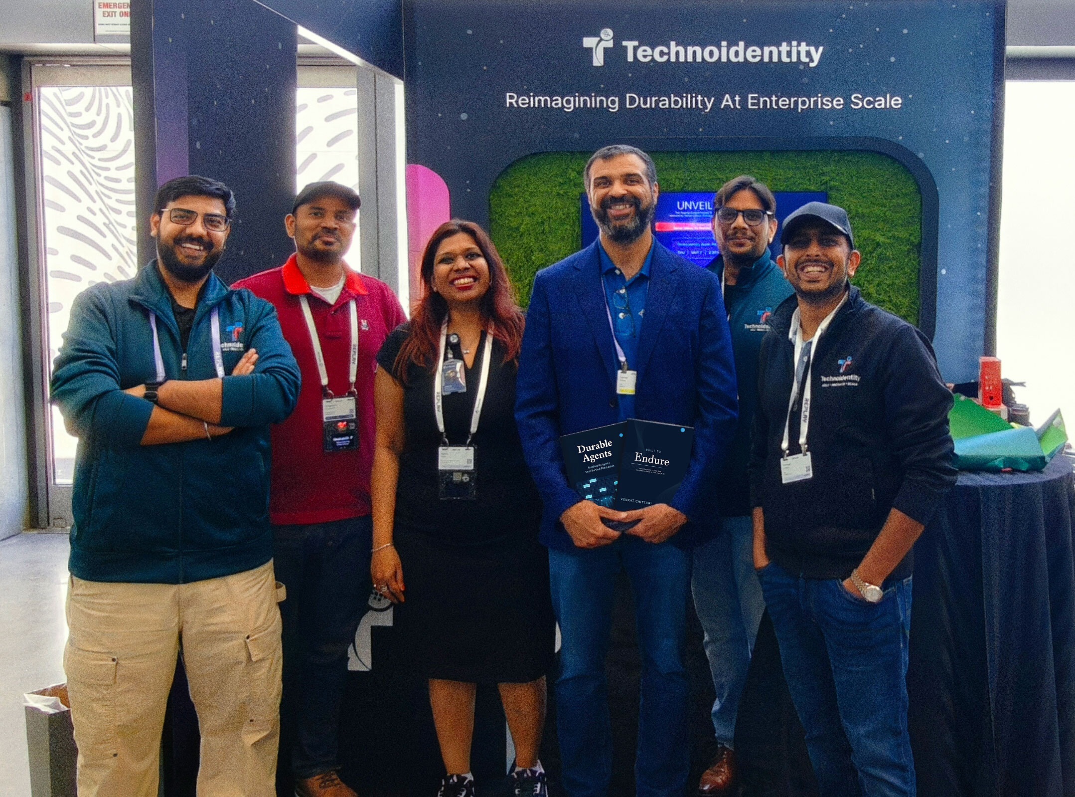 Technoidentity representatives at the Replay 2026 launch of Durable Agents and Built to Endure