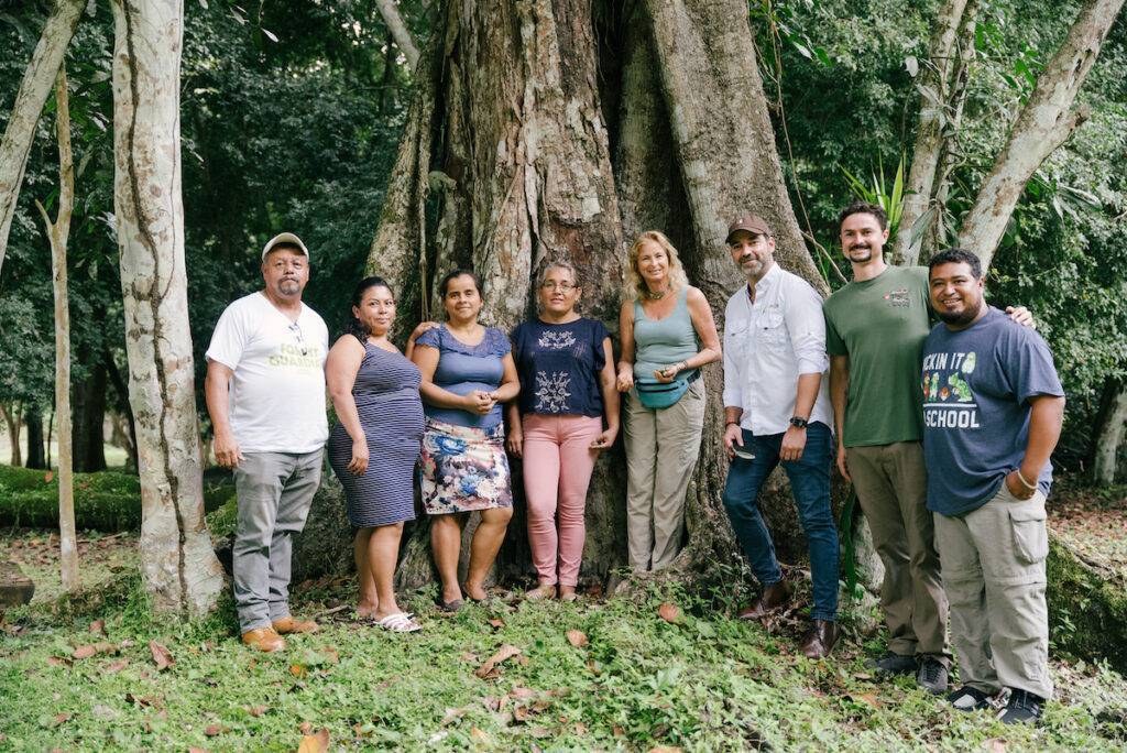 Caroline MacDougall and her son Galen in Guatemala sourcing ramon seeds