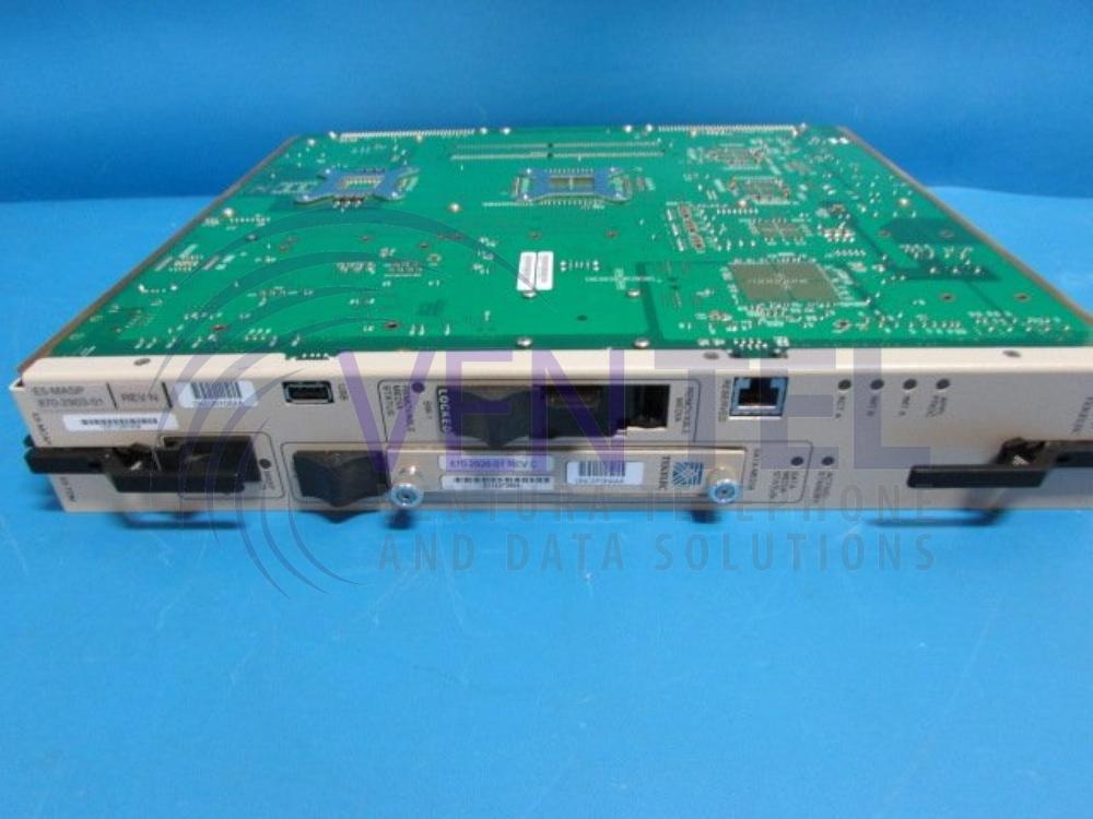 An EAGLE STP circuit-board module with its metal faceplate and ports, photographed on a blue surface