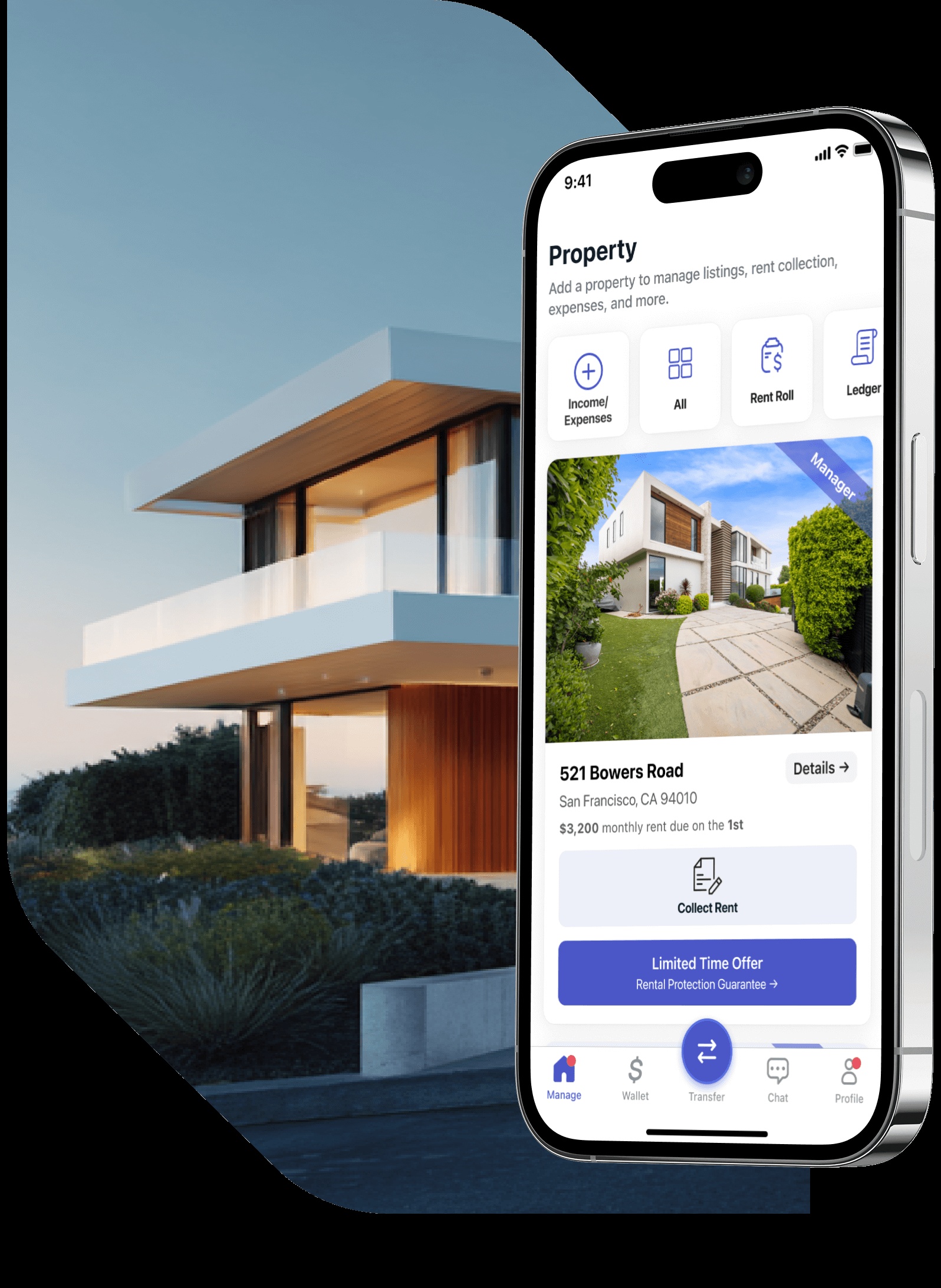Tellus property-management interface showing rental workflows