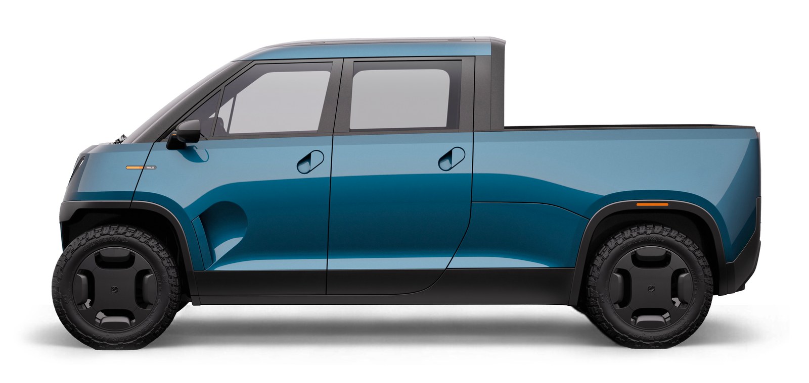 TELO MT1 compact electric pickup truck, side profile