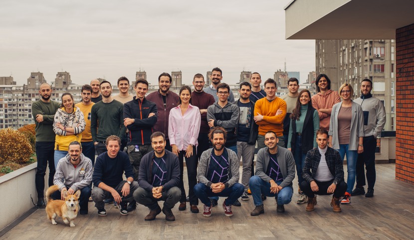 Members of the Tenderly team together on a rooftop terrace