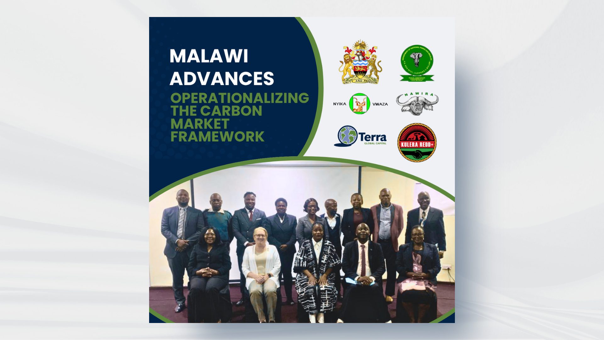Terra Global and Kulera program partners pictured with Malawi officials in a company-published meeting composite