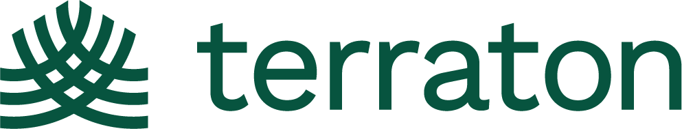 Terraton logo - a woven fan mark beside the terraton wordmark