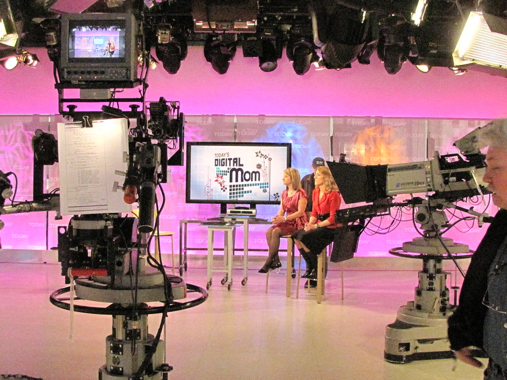Television cameras framing the Today show's Digital Mom segment in 2009
