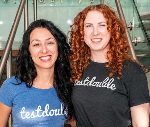 Members of the Test Double team together at a company retreat
