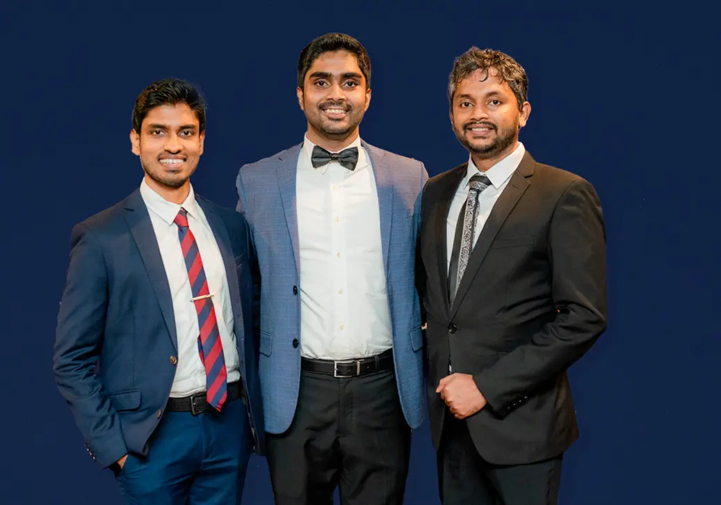 Fcode Labs founders Tharindu Malawaraarachchi, Buddhishan Manamperi and Ramesh Rathnayake