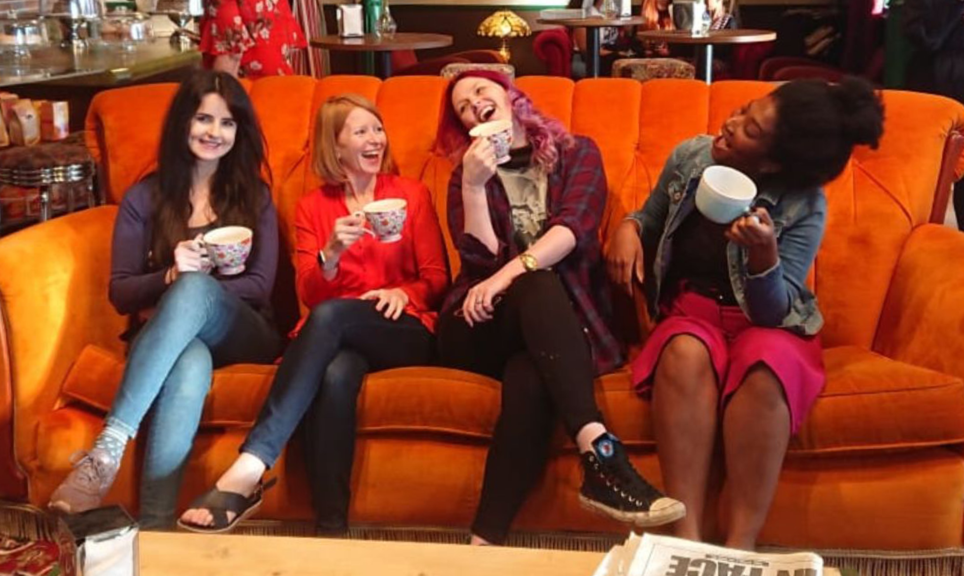 Content 10x team visiting the Central Perk set at FriendsFest in 2018