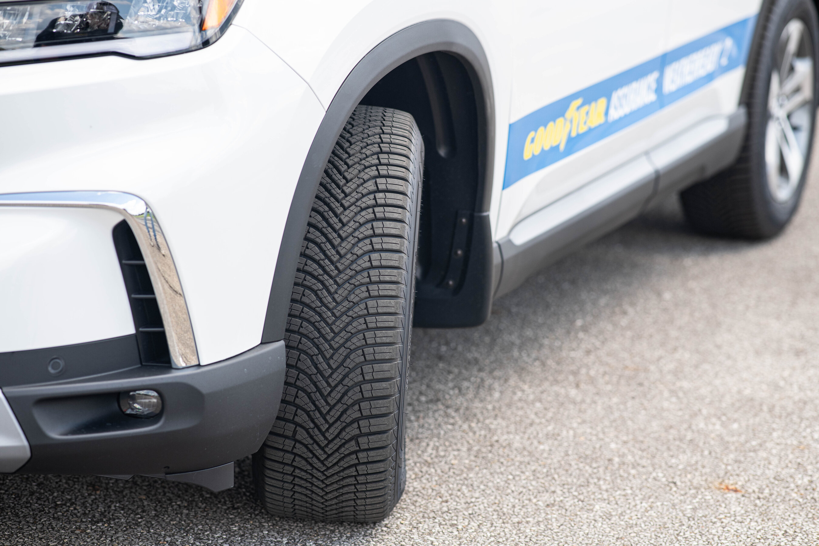 Vehicle at a Goodyear RideDrive tire test event