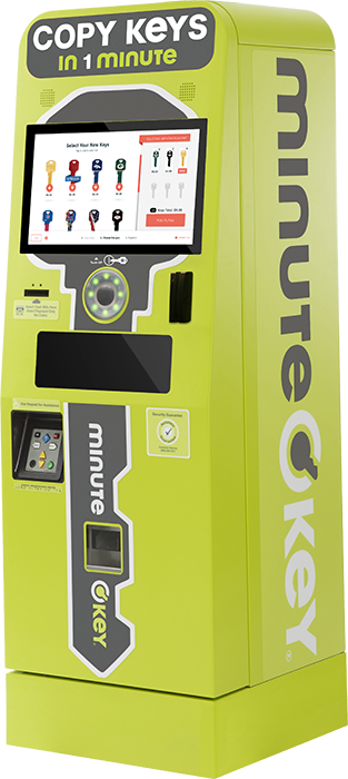 A green Minute Key V3 self-service key-copying kiosk