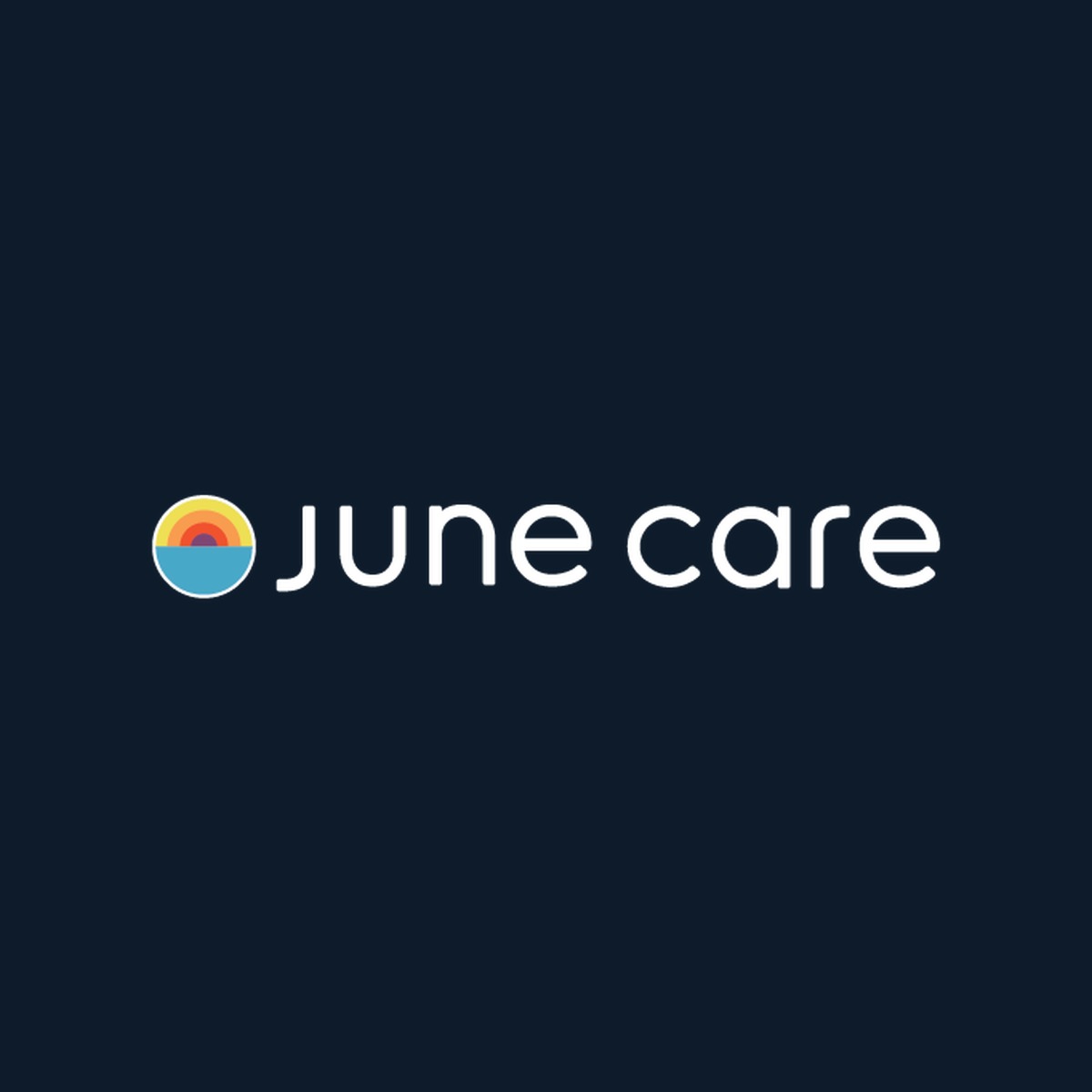 The June Care Company logo - a rising-sun rainbow mark beside the words june care