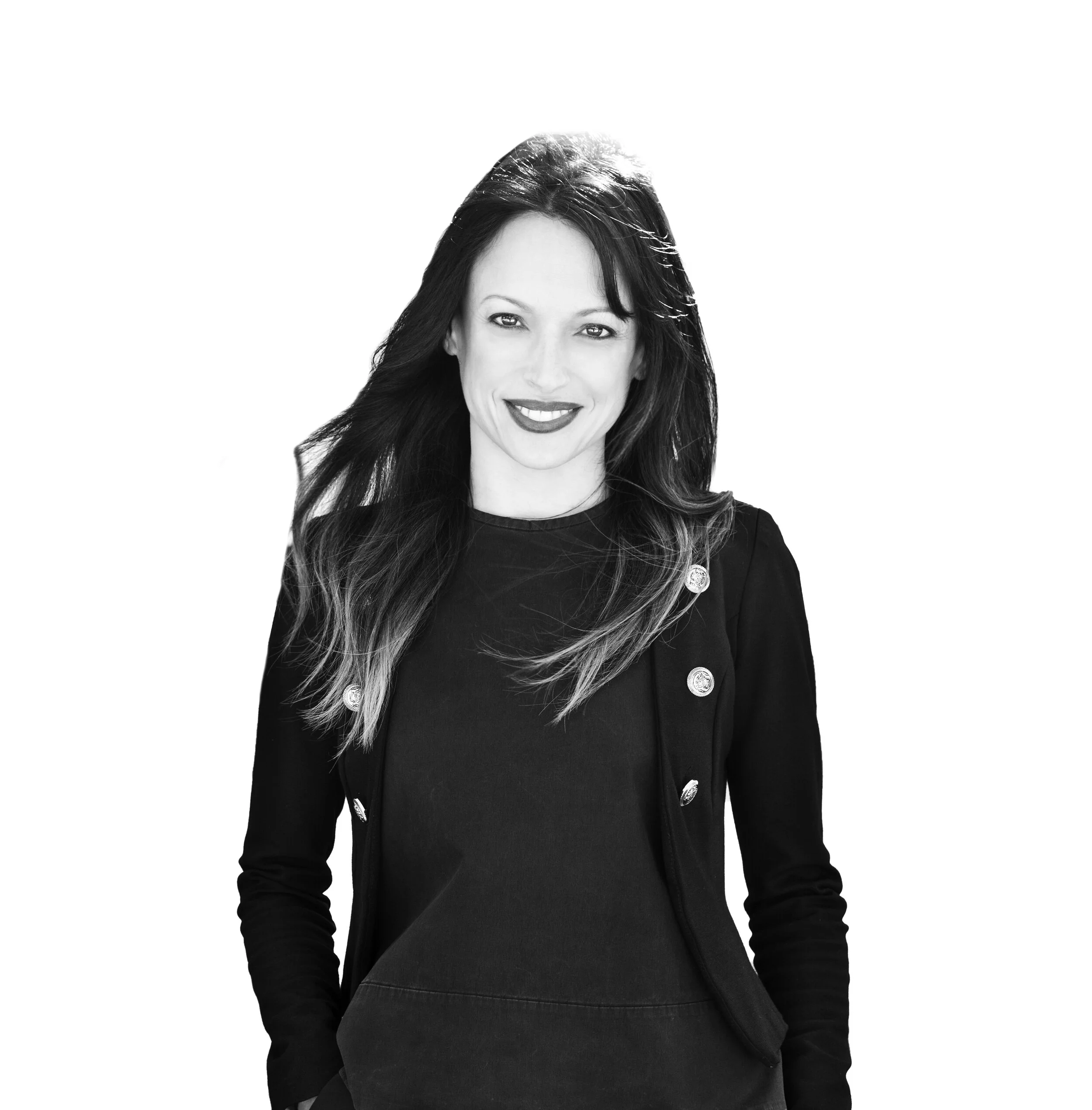 Black-and-white portrait of founder Cara Federici