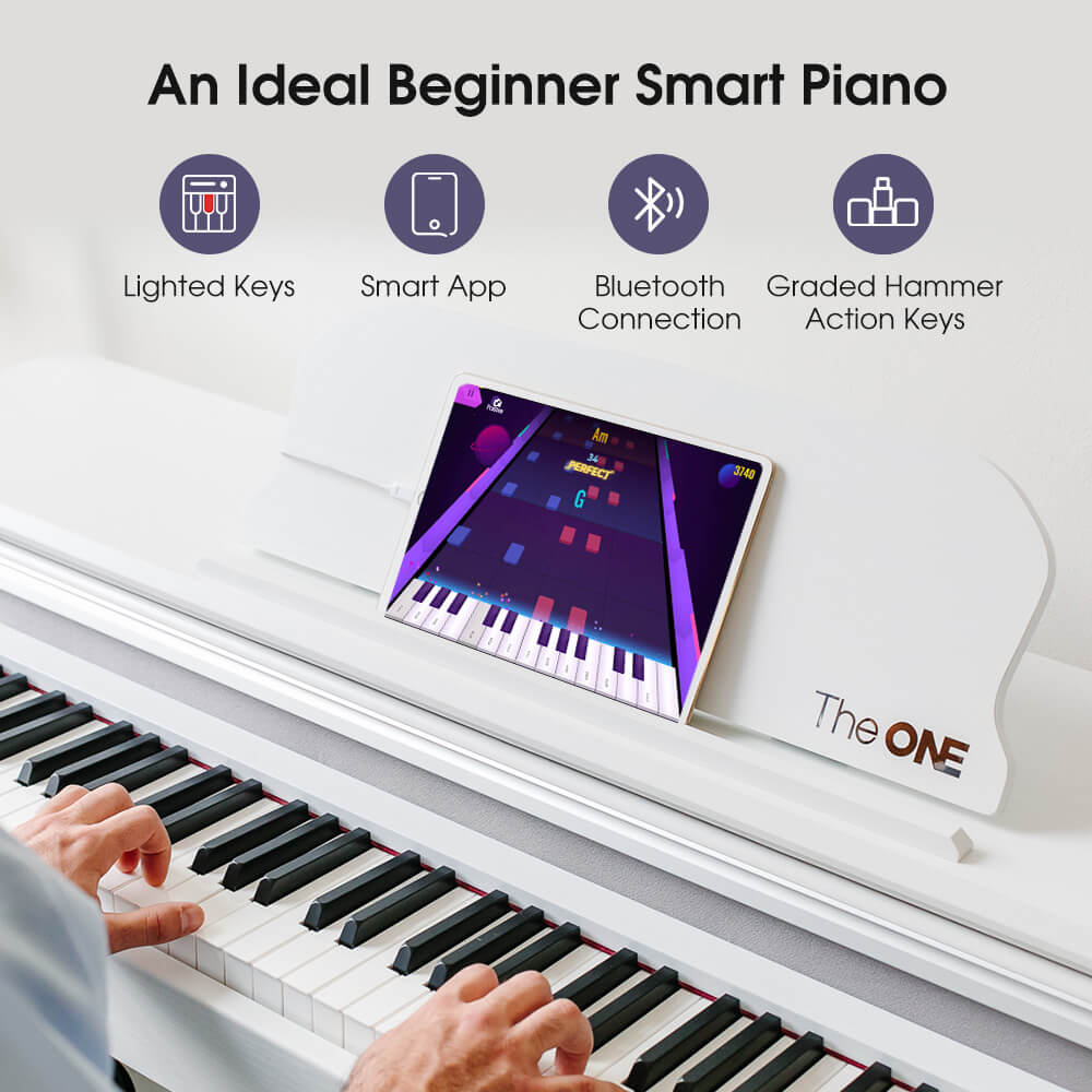 The ONE PLAY white digital piano