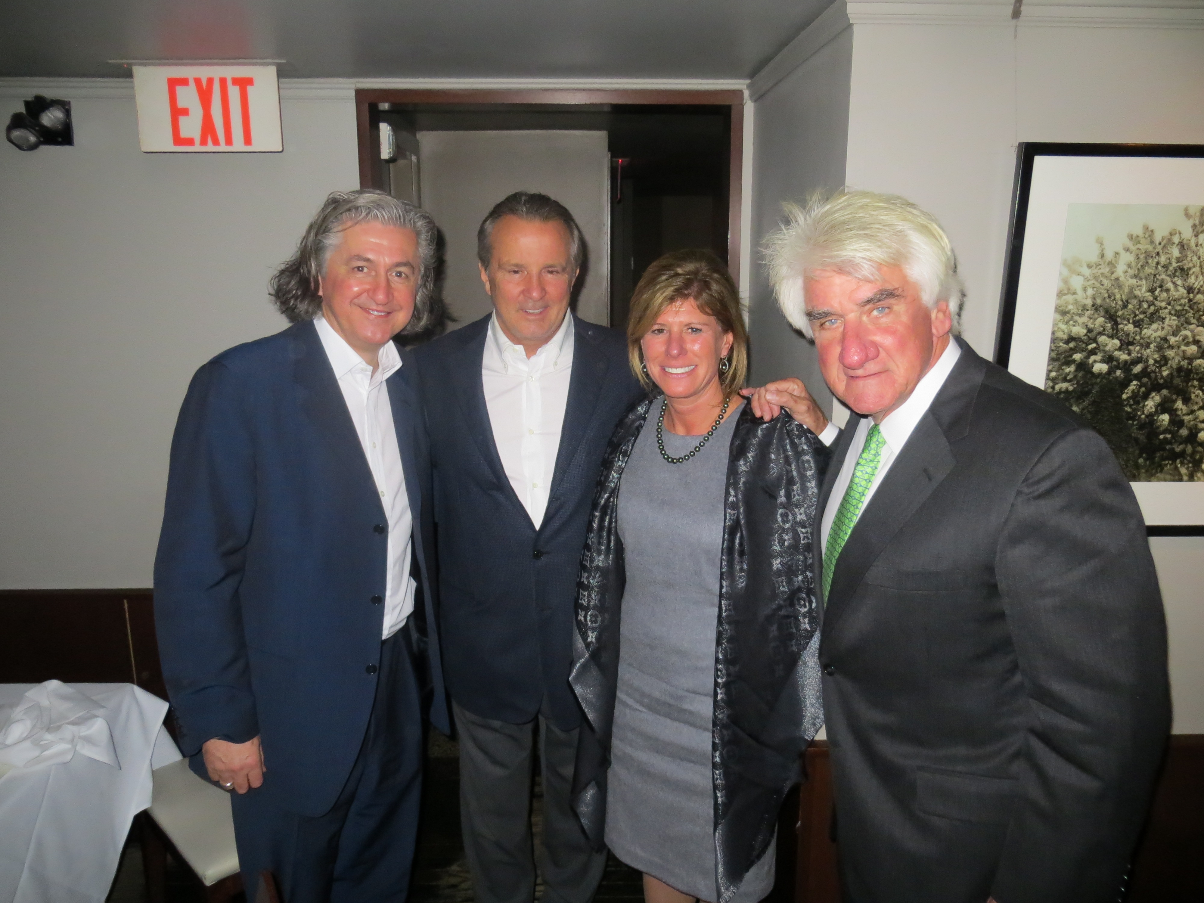 Tom O’Neill, at right, with guests at a Boston dinner supporting the Abbey Theatre Foundation
