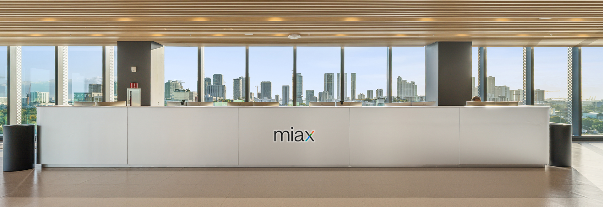 A panoramic view of the MIAX Sapphire trading floor in Miami