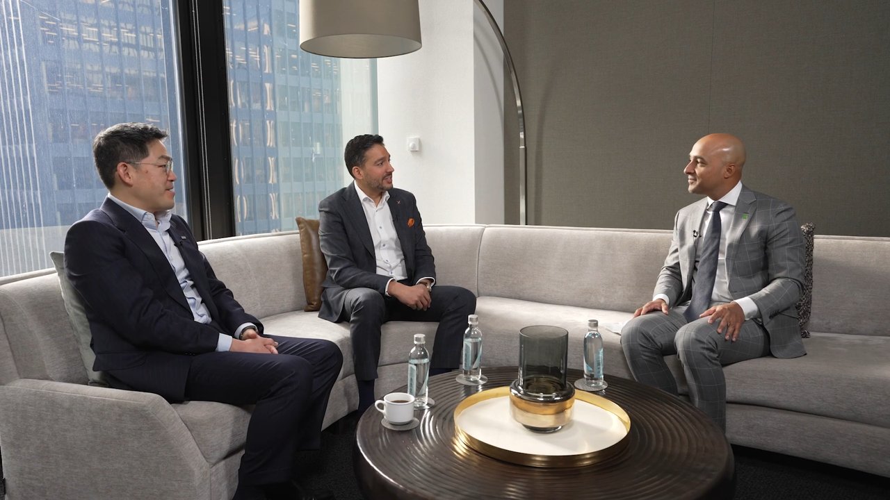 Thomas Park seated at left with Rohit Mehta in the centre and Andres Rincon at right