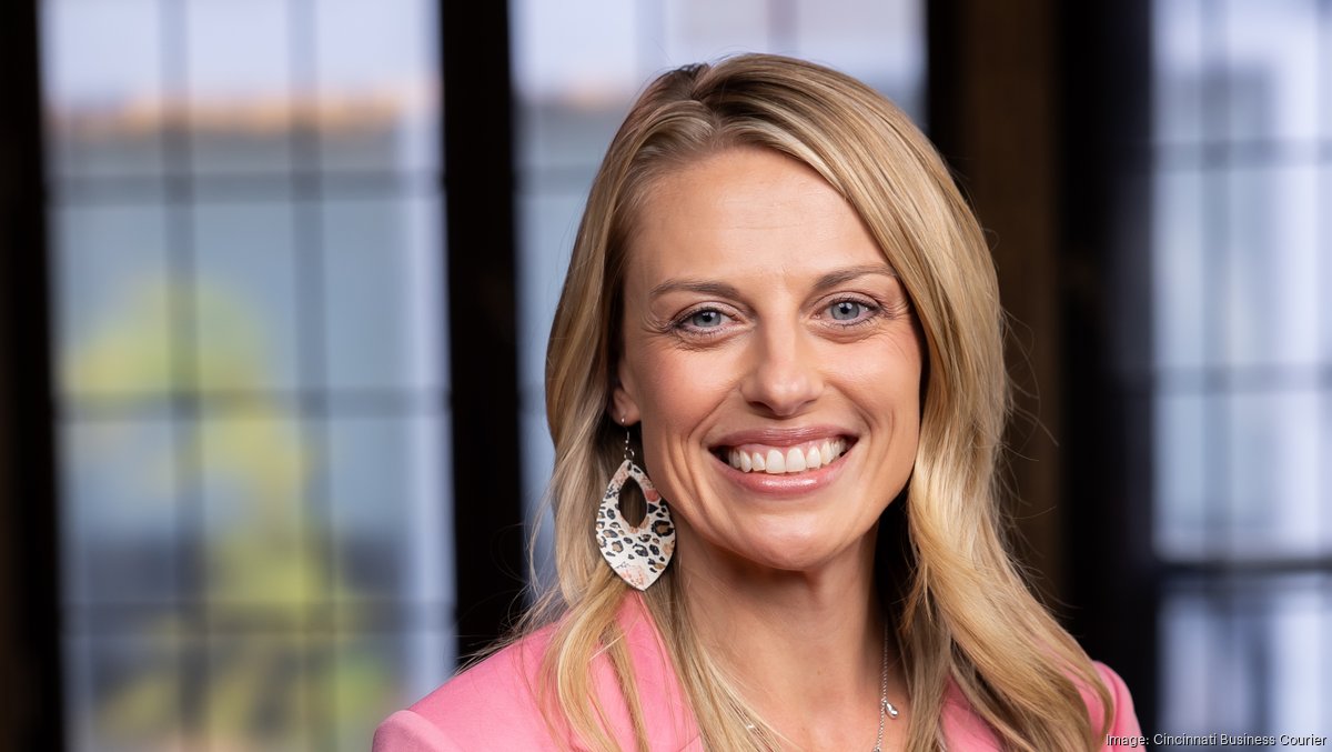 Tiffany Sieve in a pink blazer, photographed in Cincinnati