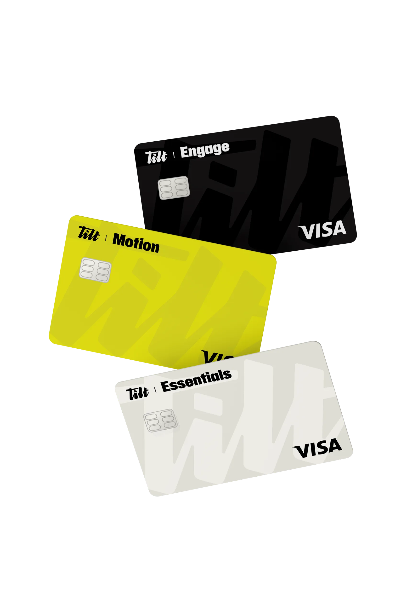 Tilt Engage, Motion, and Essentials credit cards