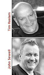 Archival portraits labelled Tim Haslam and John Sewell