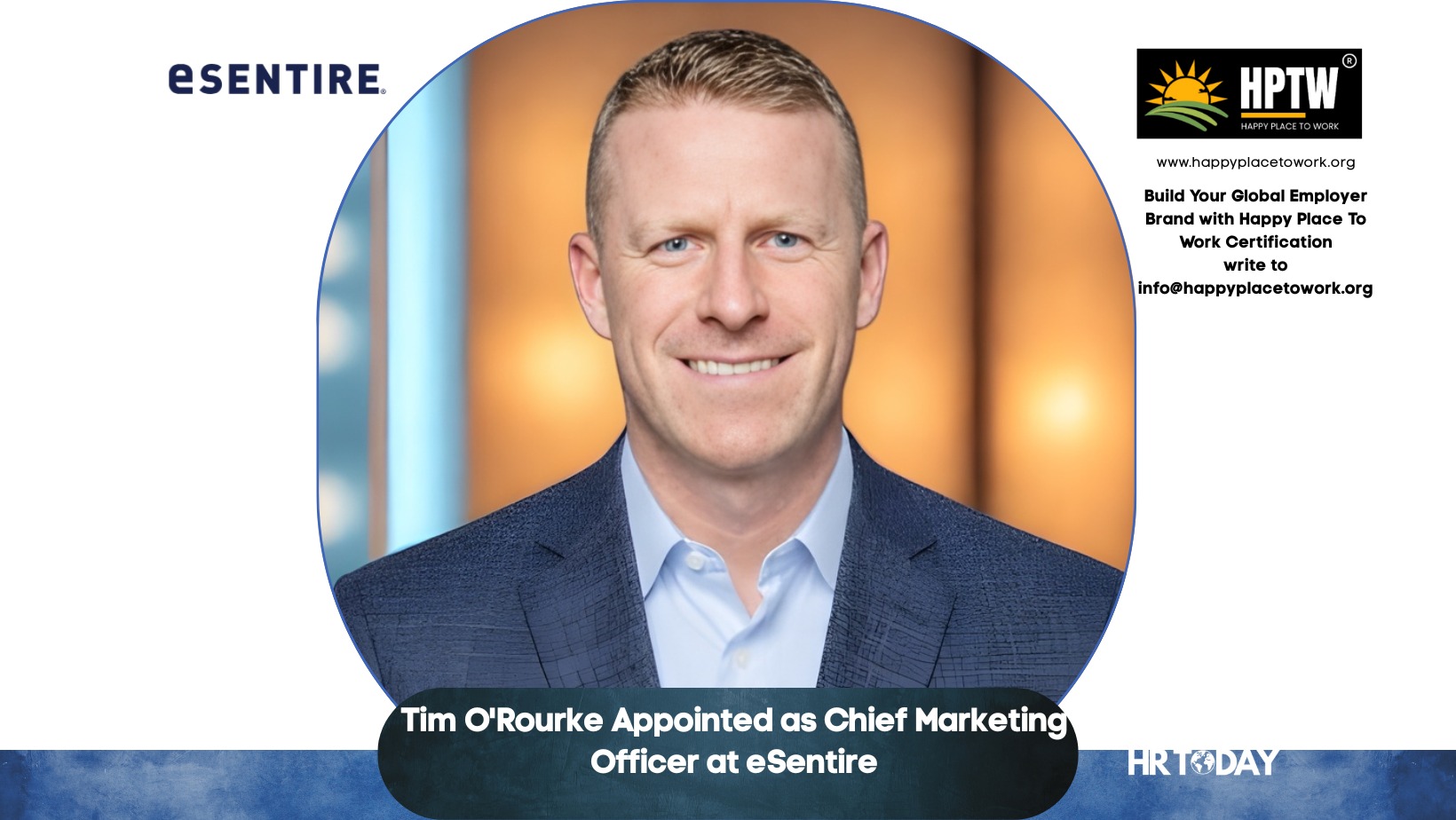 Appointment graphic showing Tim O’Rourke as chief marketing officer at eSentire