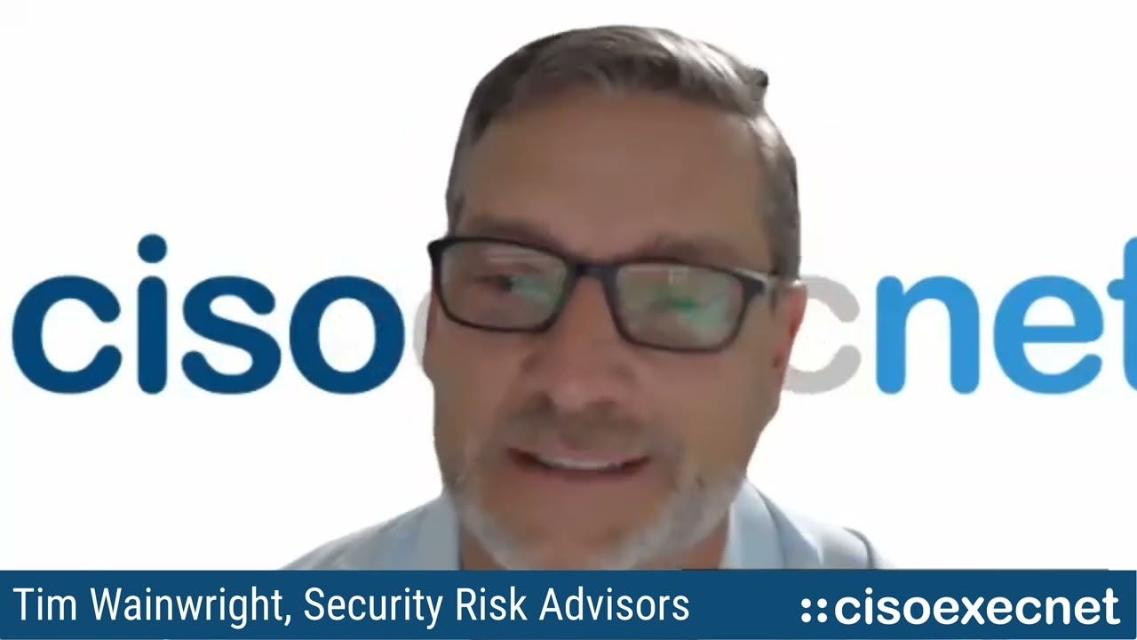 Tim Wainwright speaking during his CISO Executive Network interview