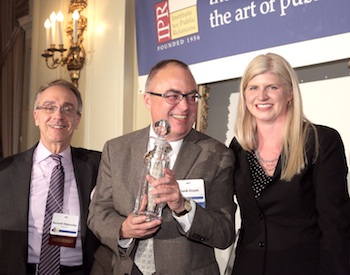 Ken Makovsky, Frank Ovaitt, and Tina McCorkindale at the 2015 IPR dinner