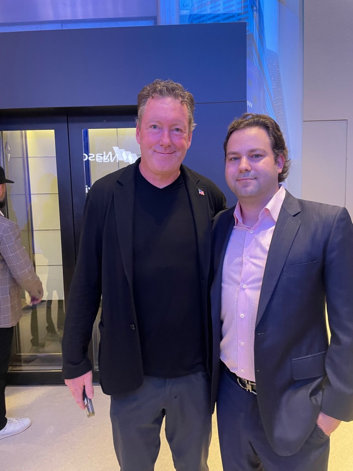 TJ Milani with Mike Cagney at Figure’s Nasdaq celebration