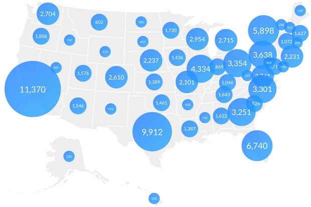 Historical Womply map showing merchant counts across US states