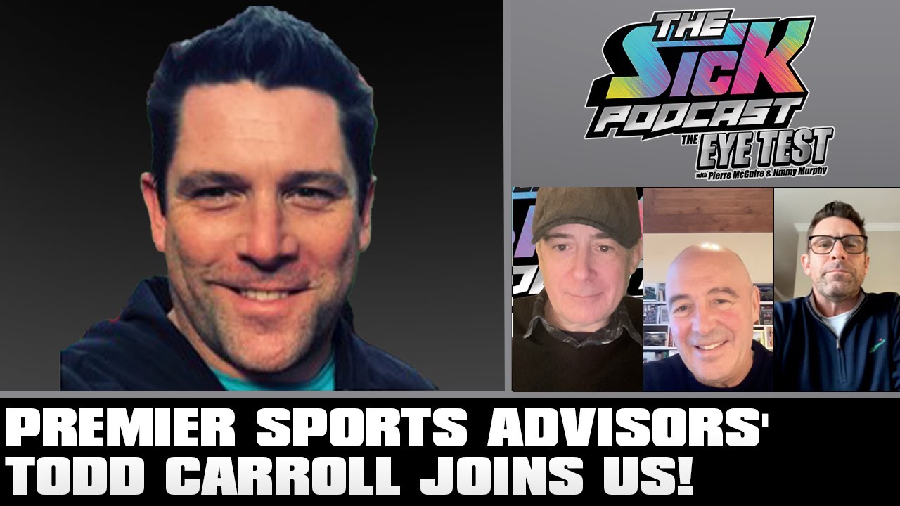Published video artwork for an interview with Todd Carroll, showing Carroll and the two hosts