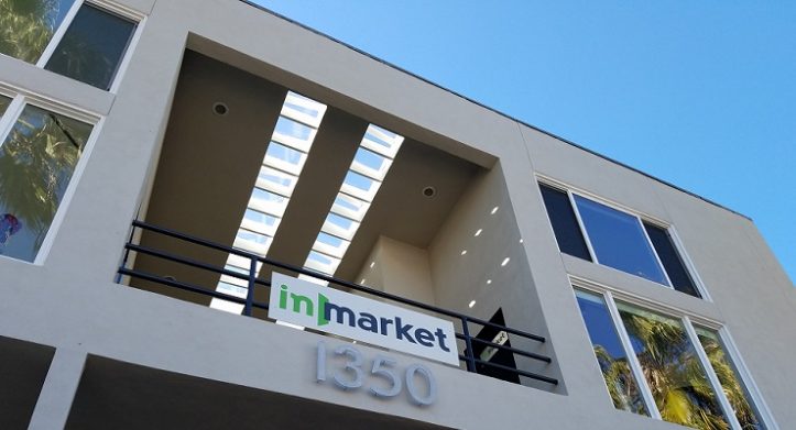 The exterior of InMarket’s former Venice office, with its sign on a balcony
