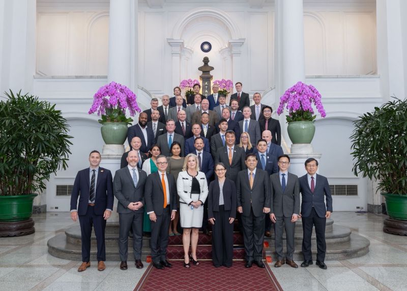 US trade delegation with Taiwan Vice President Hsiao Bi-khim, in a group photograph shared by Antaris