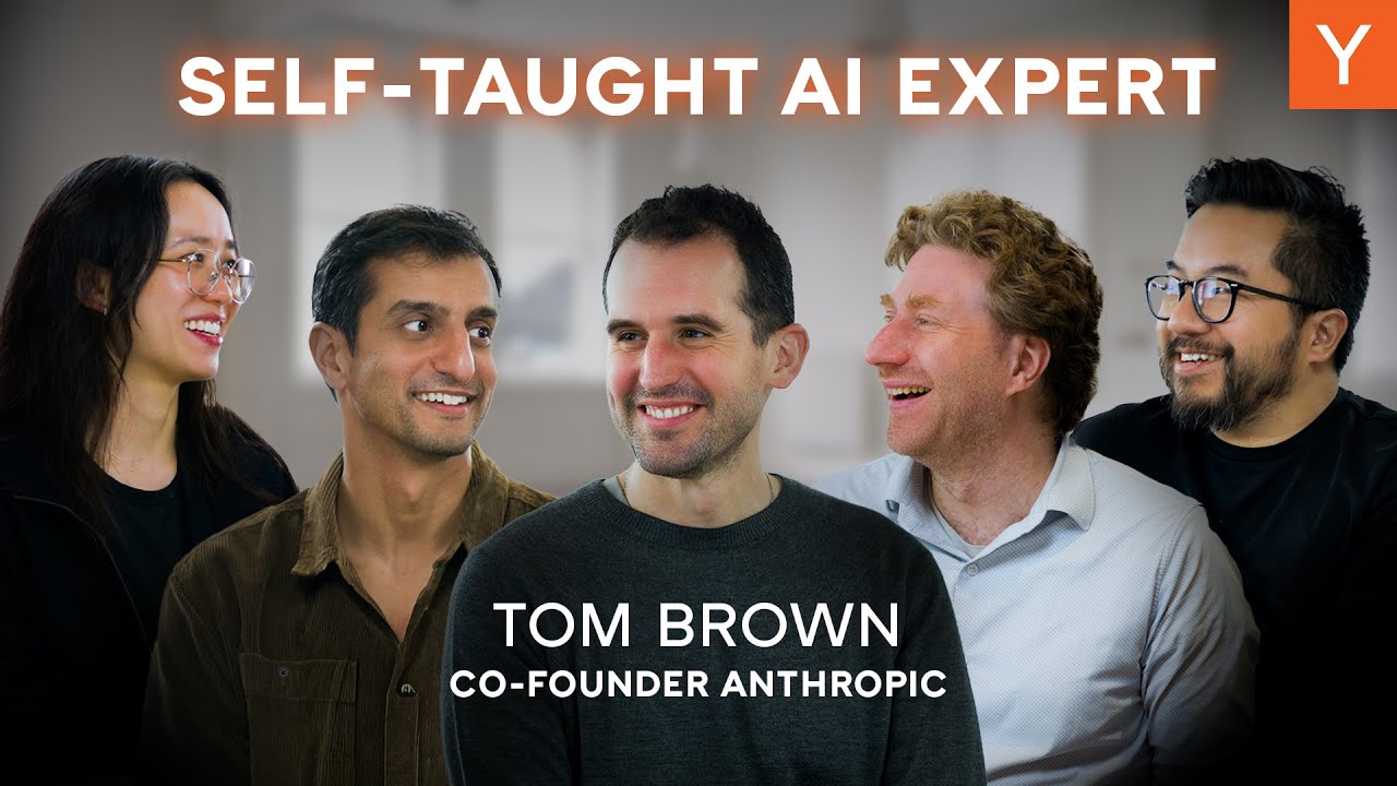 Tom Brown seated with the hosts of Y Combinator's Lightcone podcast