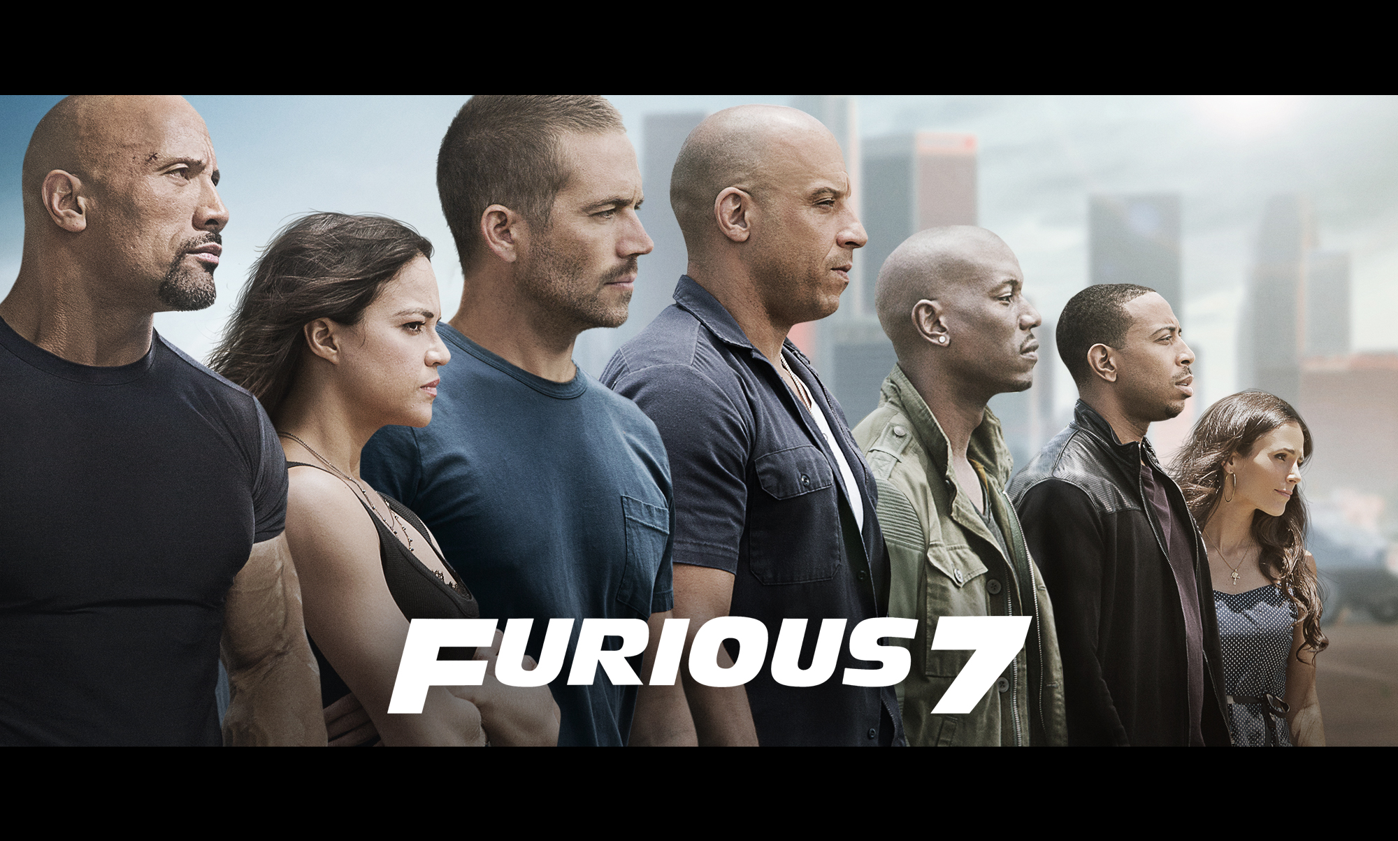 Furious 7 campaign artwork showing the film’s ensemble cast