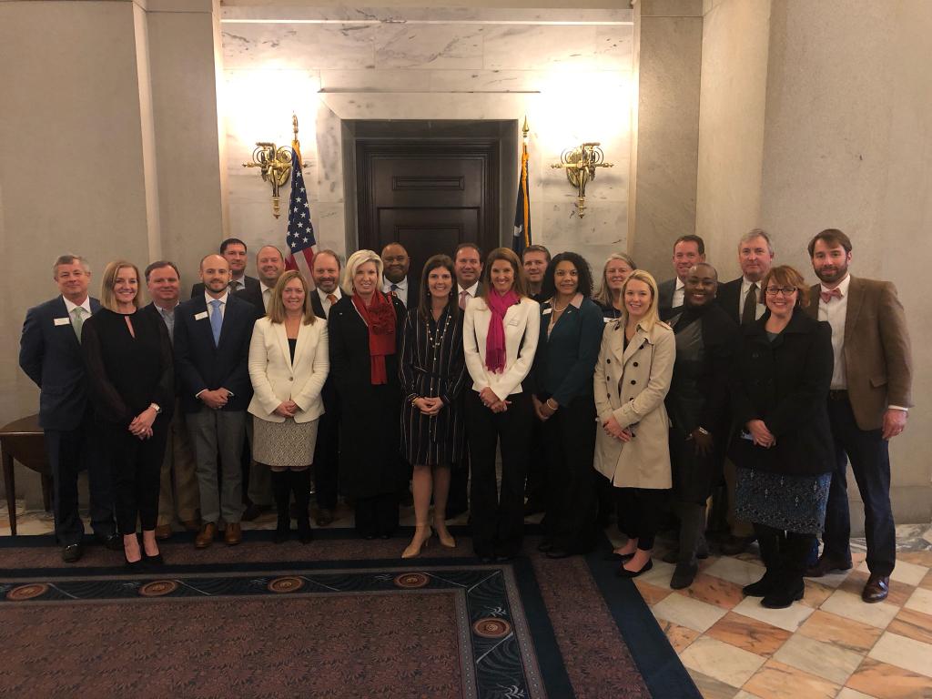 Members of the 2018-19 South Carolina Ports Authority Port Ambassador cohort posed together indoors