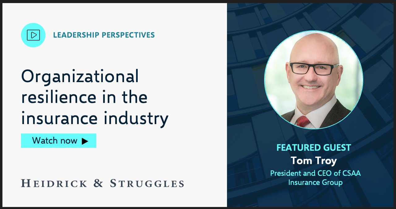 Promotional image for Tom Troy's Leadership Perspectives interview at Heidrick and Struggles